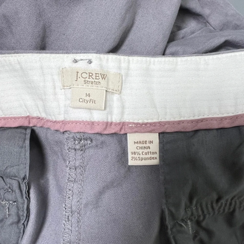 J Crew Womens Sz 14 Stretch City Fit Gray Cotton Blend Pants Office Work Classic